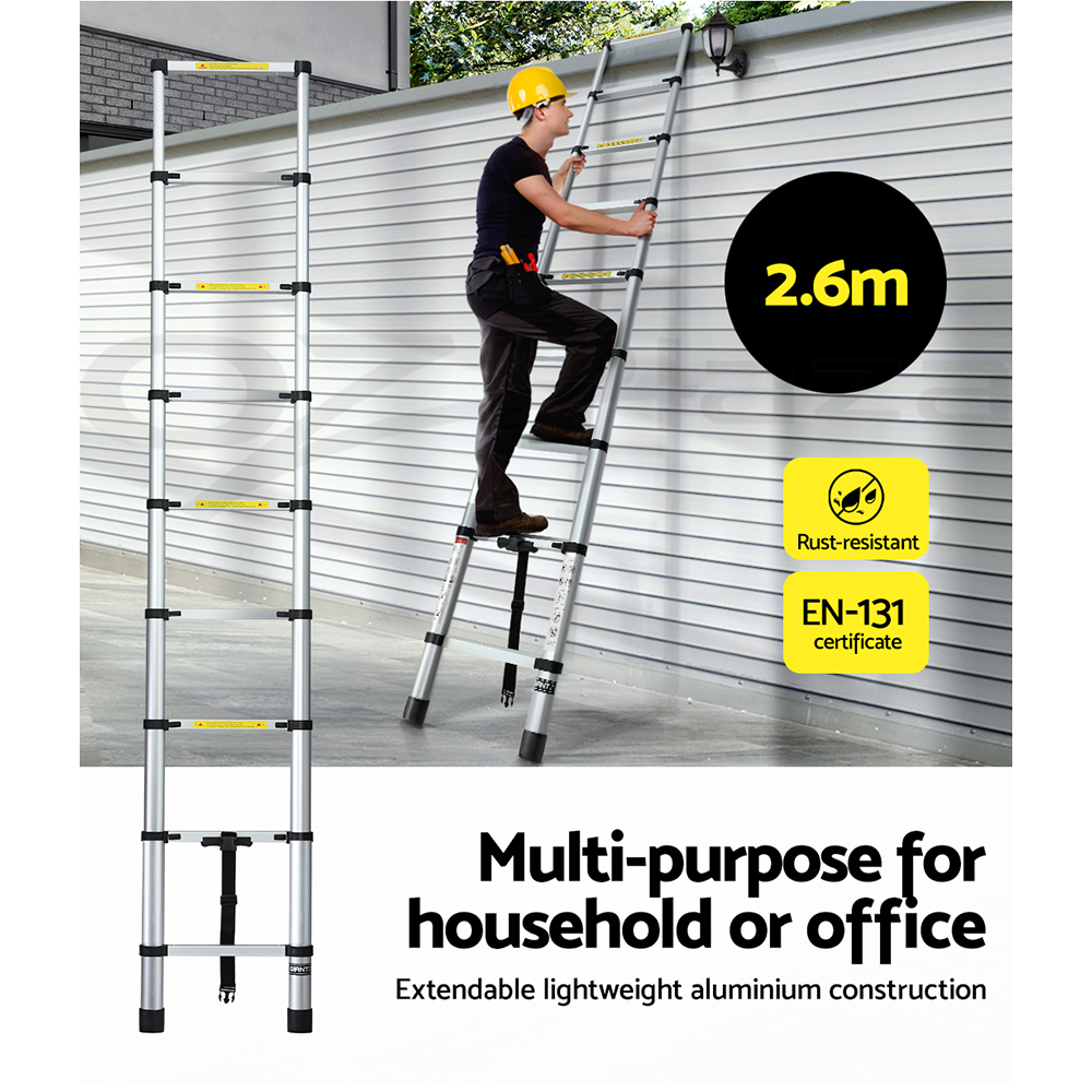 Giantz 3/4/5/6 Step Ladder Multi-Purpose Telescopic Folding Aluminium Non Slip - Picture 13 of 30