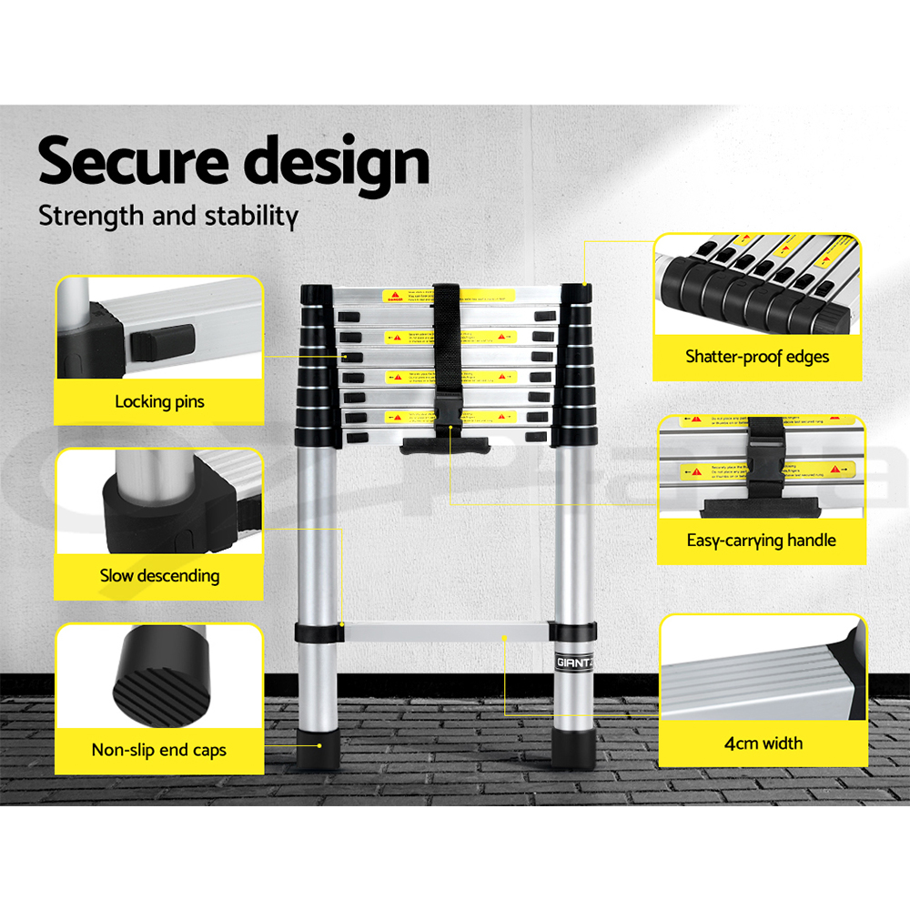 Giantz 3/4/5/6 Step Ladder Multi-Purpose Telescopic Folding Aluminium Non Slip - Picture 14 of 30