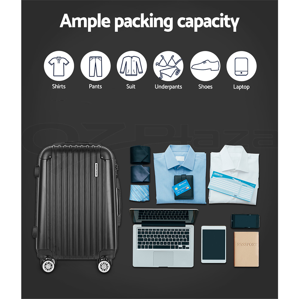Wanderlite Suitcases Luggage Set 20" 24" 28"Carry On Trolley TSA Travel Bag - Picture 19 of 55