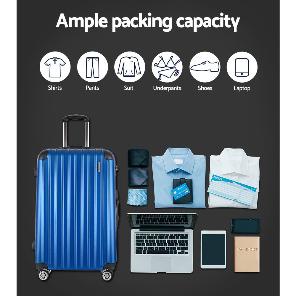 Wanderlite Suitcases Luggage Set 20" 24" 28"Carry On Trolley TSA Travel Bag - Picture 53 of 55