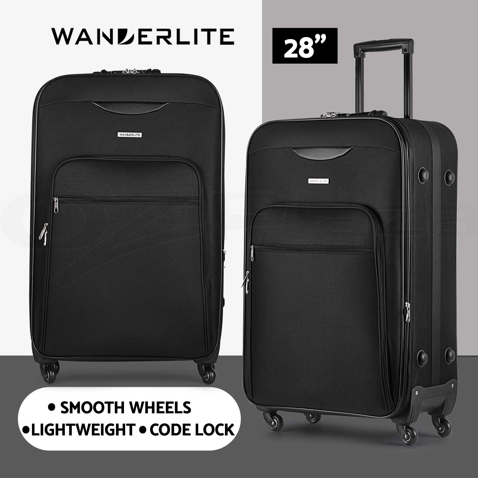 Luggage Suitcase Trolley Set TSA Carry On Bag Soft Case Lightweight Aluminum