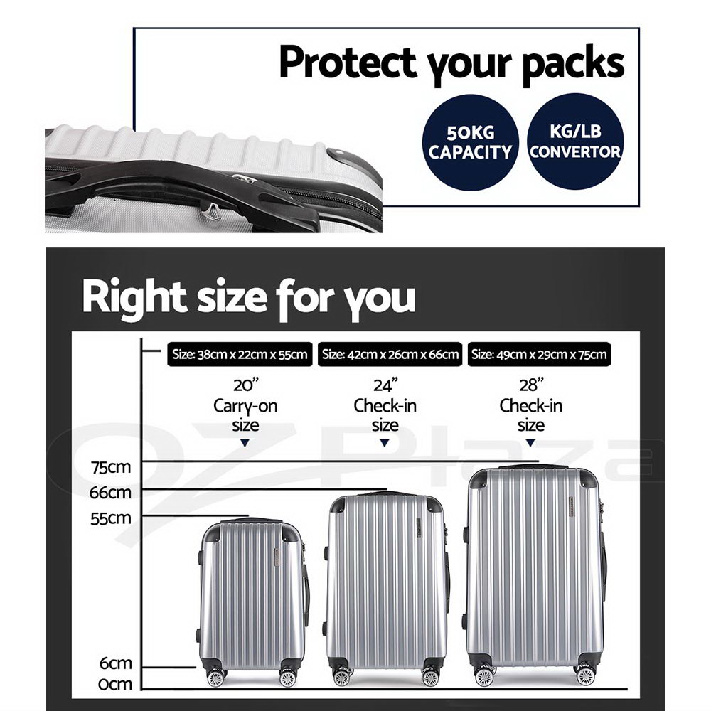 Wanderlite Luggage Set Suitcase Sets 1/2/3pc Carry On TSA Hard Case Lightweight - Picture 46 of 103