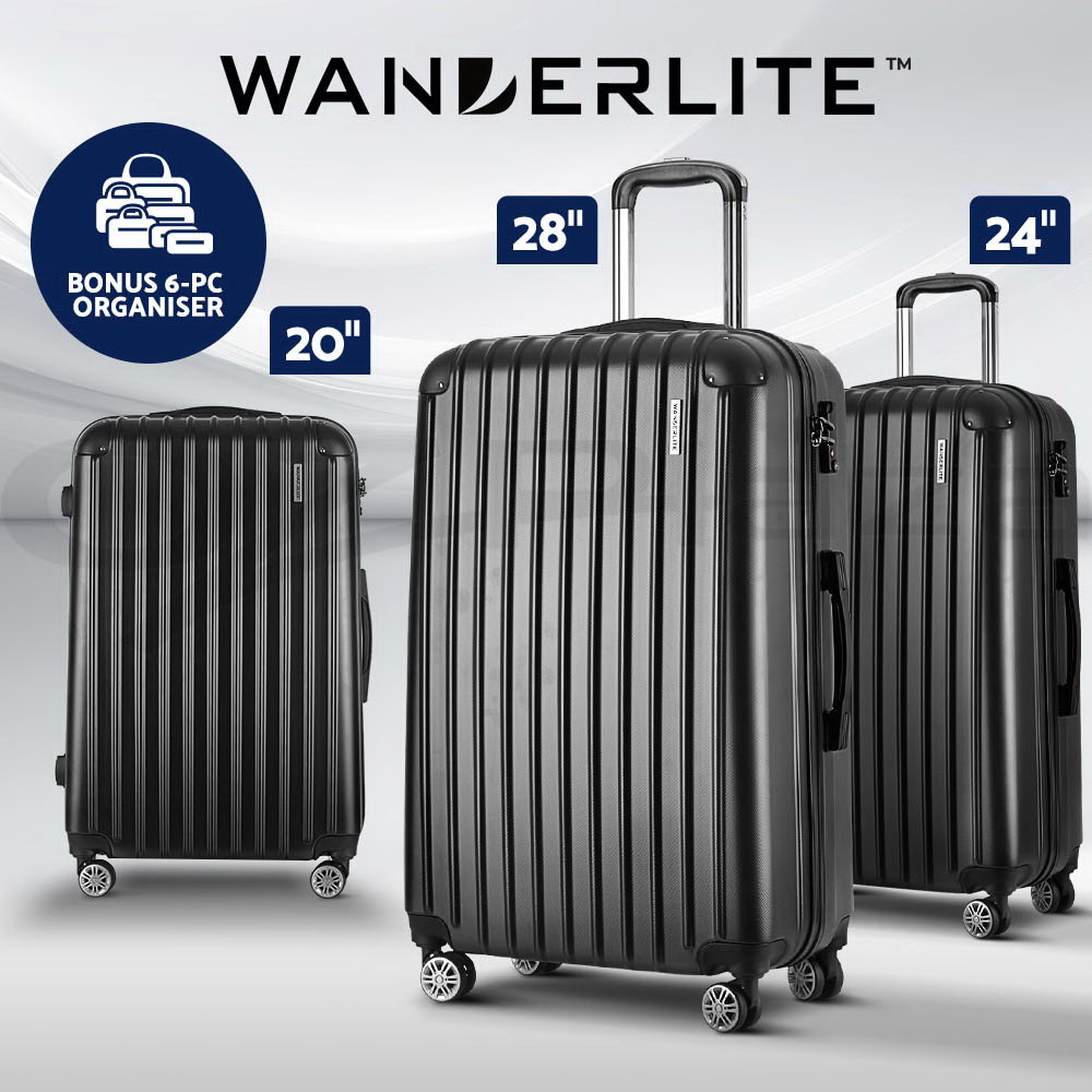 Wanderlite Luggage Set Suitcase Sets 1/2/3pc Carry On TSA Hard Case Lightweight - Picture 63 of 103