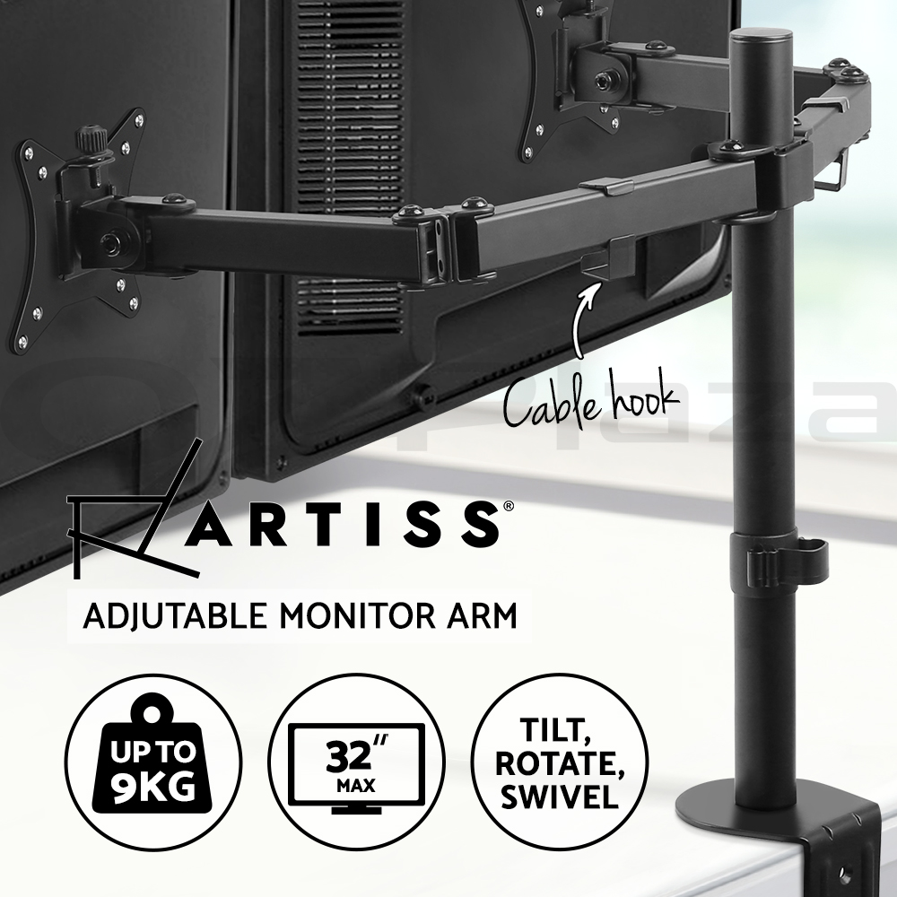 Artiss Monitor Stand Arm Dual Single LED TV Desk Mount Bracket Holder Display - Picture 23 of 28