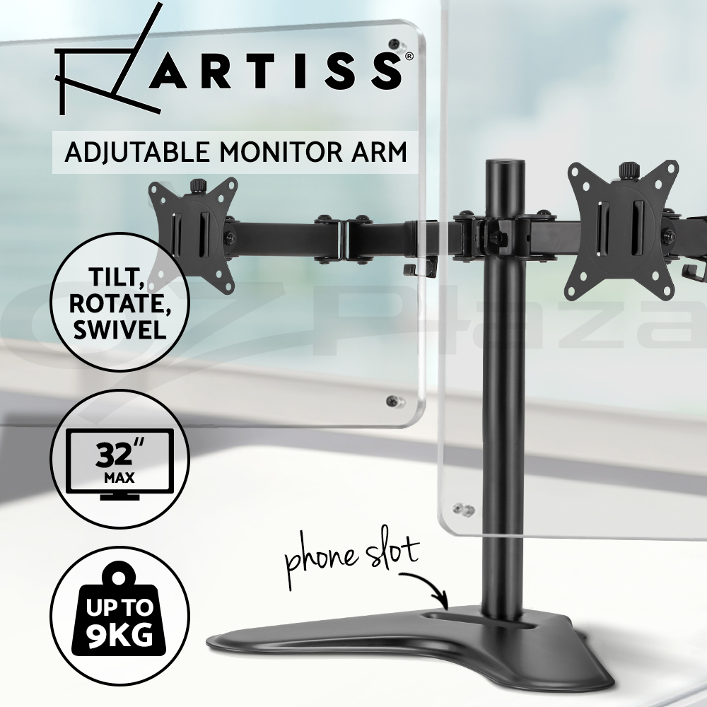 Artiss Monitor Stand Arm Dual Single LED TV Desk Mount Bracket Holder Display - Picture 17 of 28