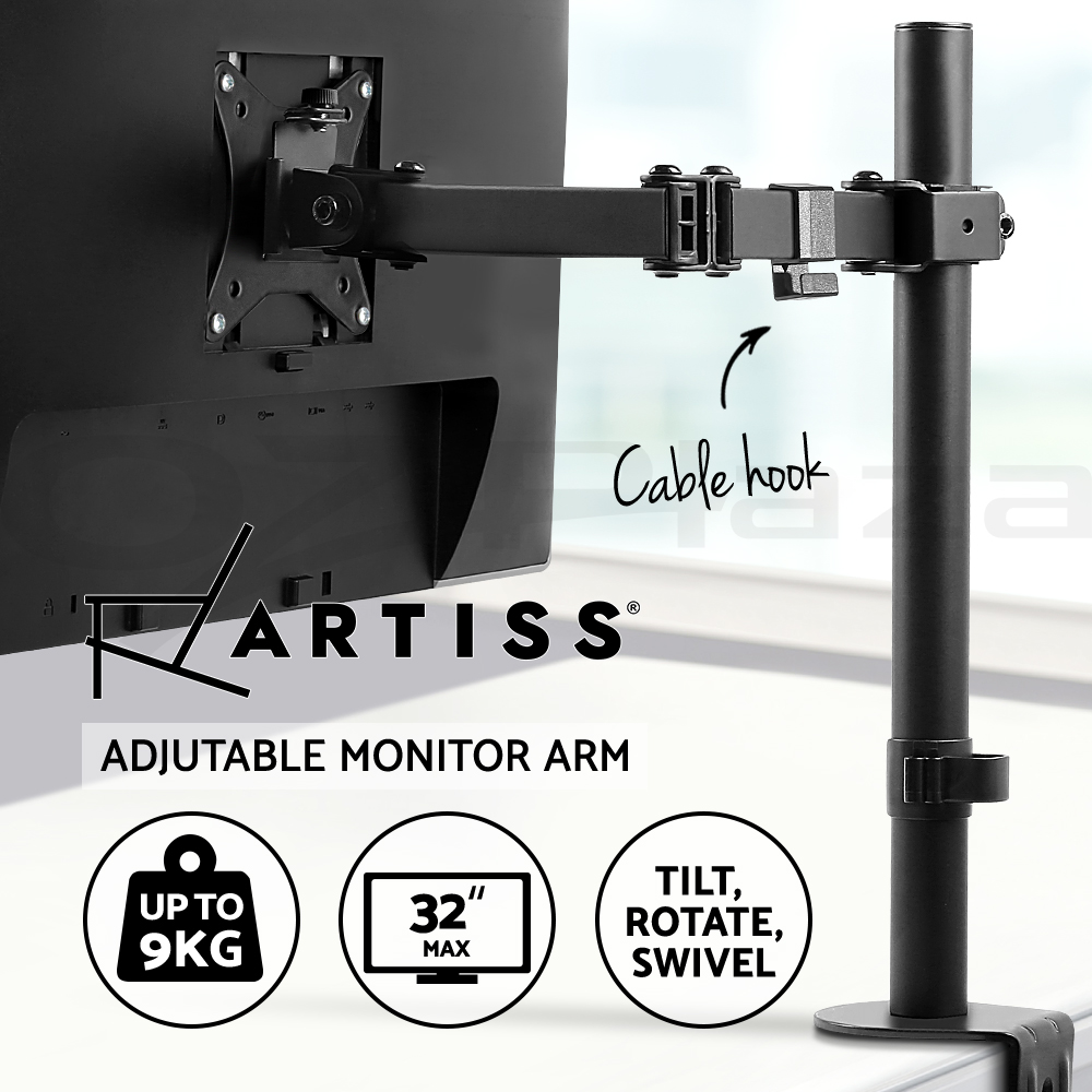 Artiss Monitor Stand Arm Dual Single LED TV Desk Mount Bracket Holder Display - Picture 25 of 28