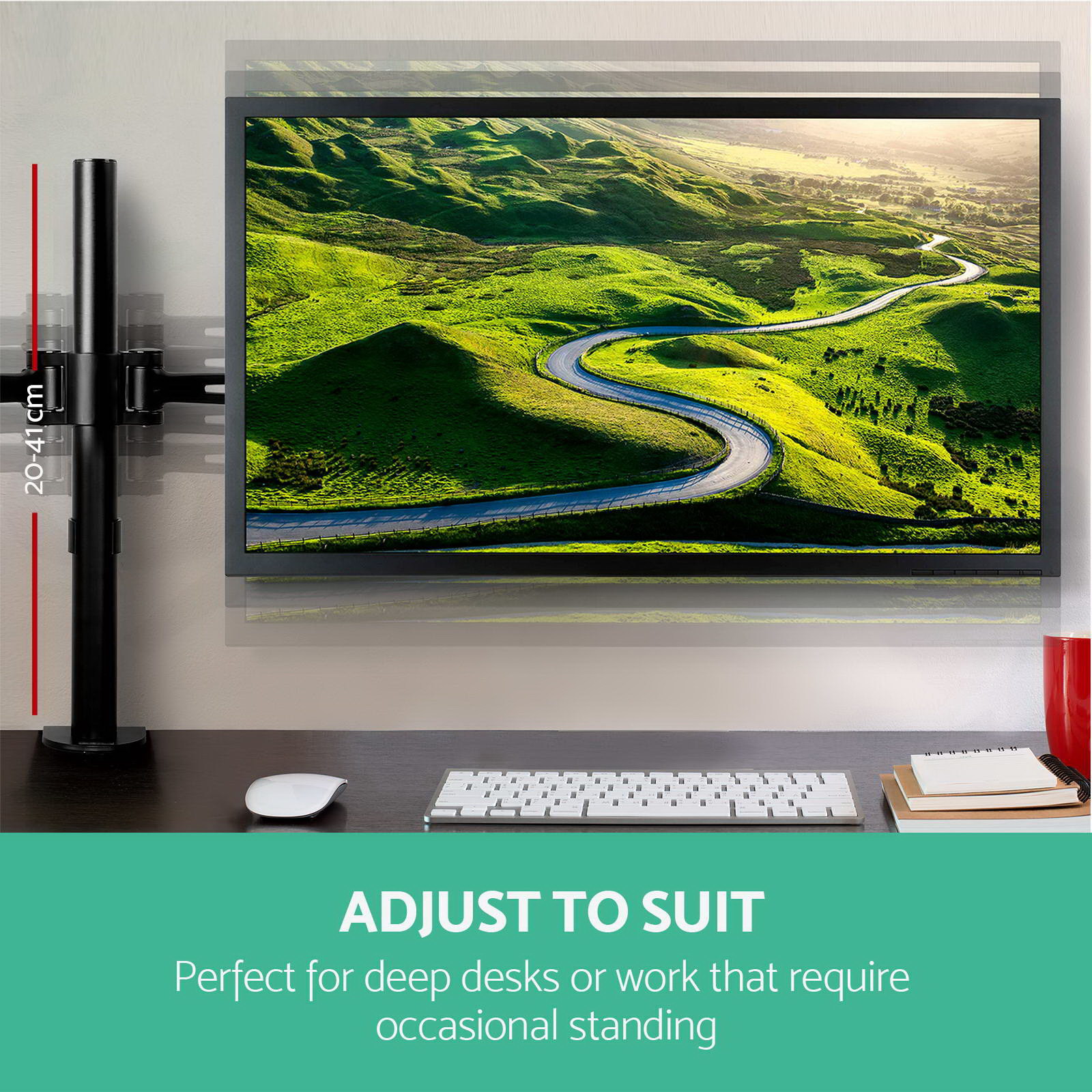 Artiss Monitor Stand Arm Dual Single LED TV Desk Mount Bracket Holder Display - Picture 10 of 28