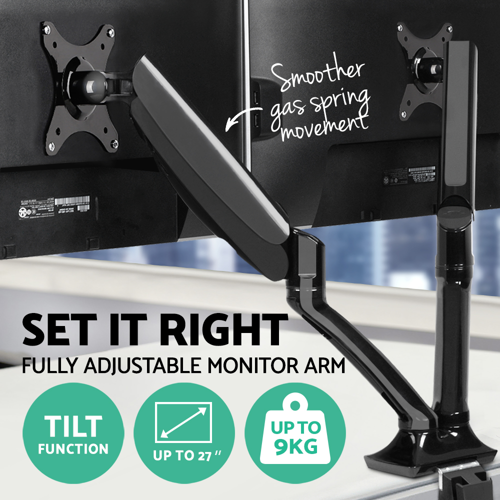 Artiss Monitor Stand Arm Dual Single LED TV Desk Mount Bracket Holder Display - Picture 13 of 28