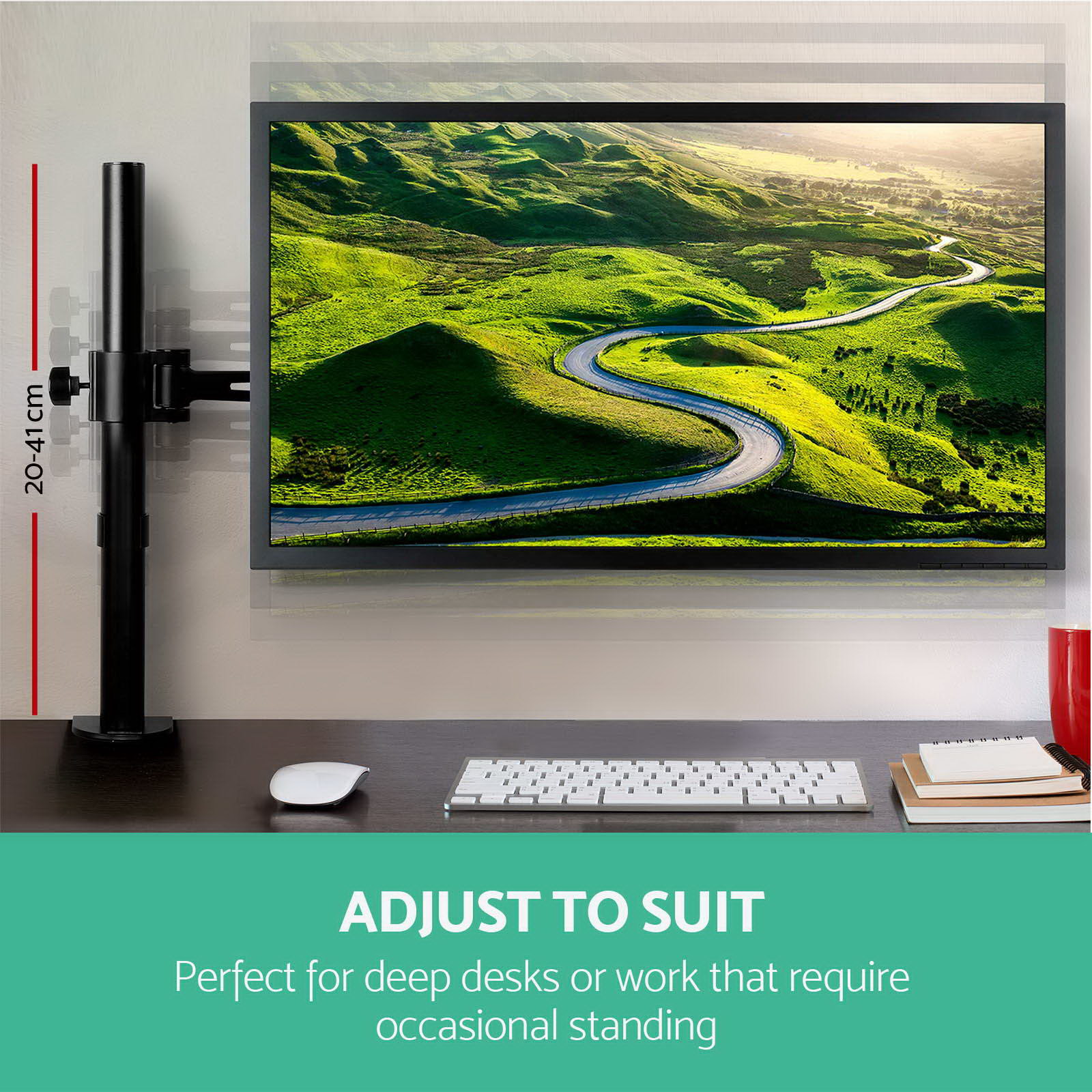 Artiss Monitor Stand Arm Dual Single LED TV Desk Mount Bracket Holder Display - Picture 12 of 28