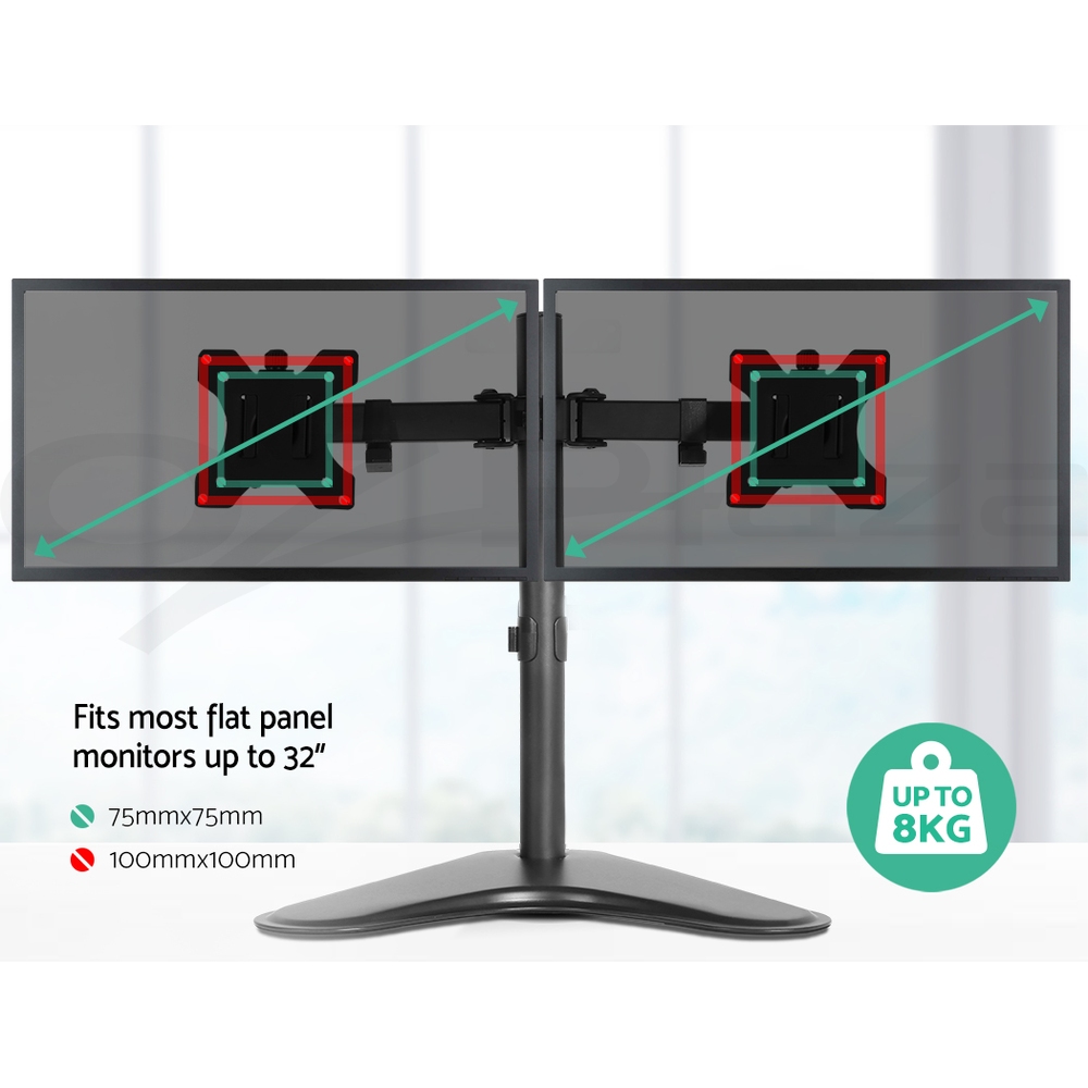 Artiss Monitor Stand Arm Dual Single LED TV Mount Bracket Holder Freestanding - Picture 13 of 17