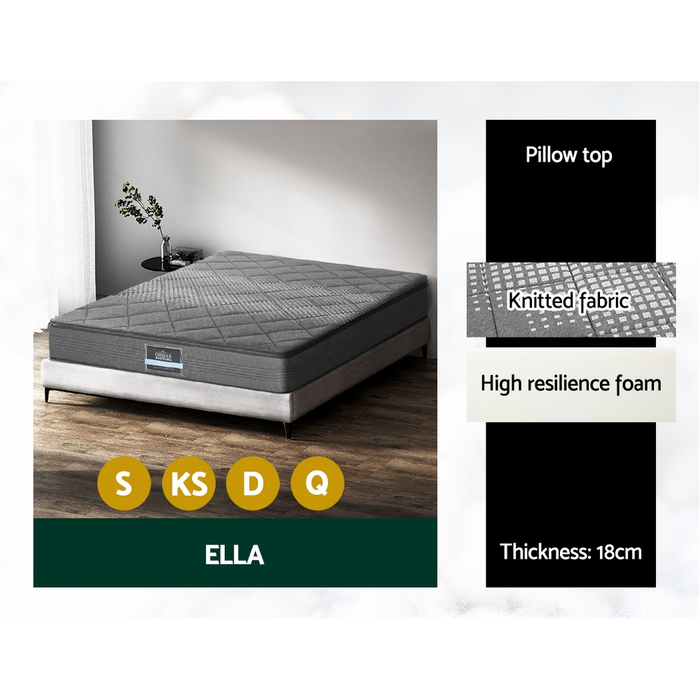 Giselle Mattress Queen Double King Single Bed Firm Spring Foam Pillow Euro Top - Picture 9 of 36