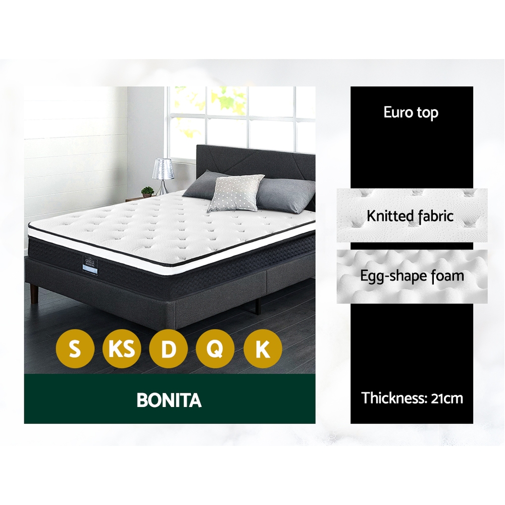 Giselle Mattress Queen Double King Single Bed Firm Spring Foam Pillow Euro Top - Picture 8 of 36
