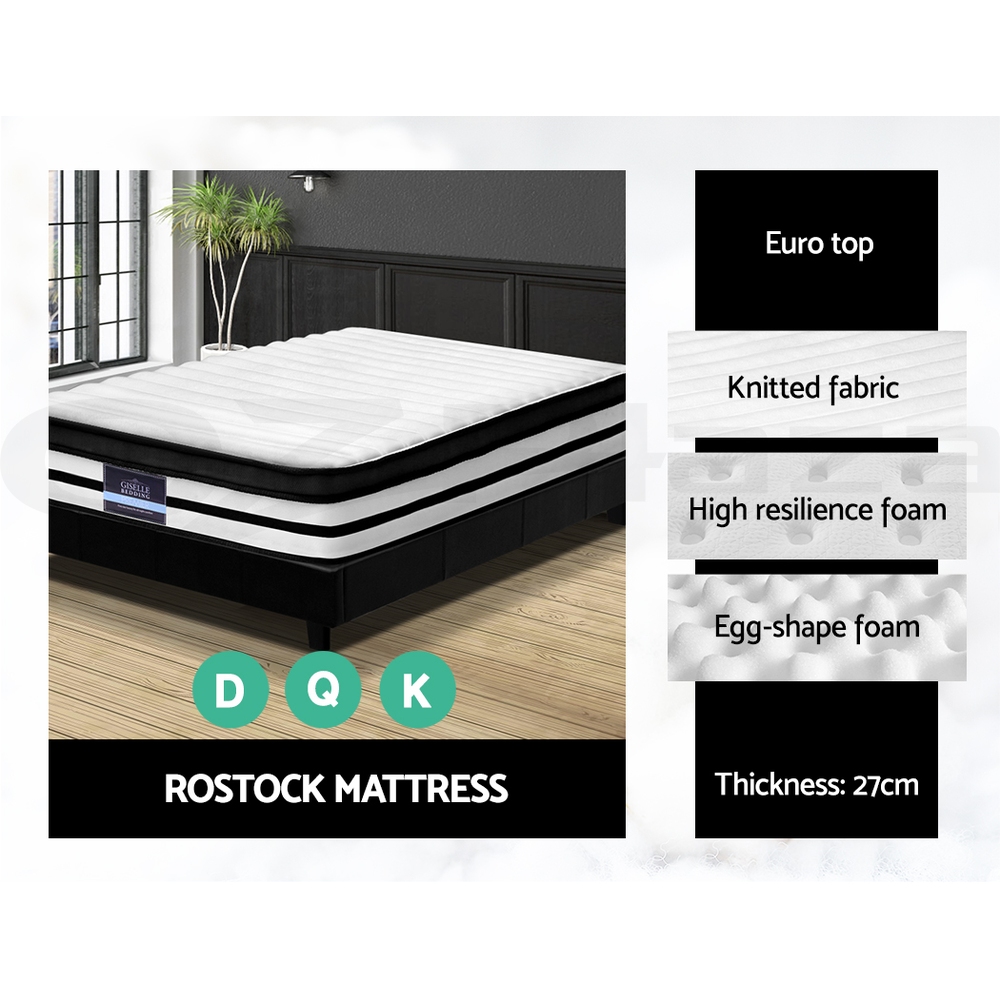 Giselle Mattress Queen Double King Single Pocket Spring Euro Tight Pillow Top - Picture 9 of 18