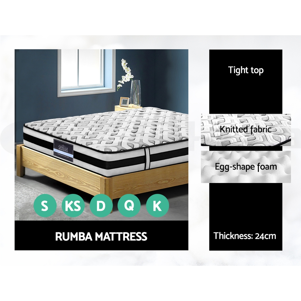 Giselle Mattress Queen Double King Single Pocket Spring Euro Tight Pillow Top - Picture 10 of 18