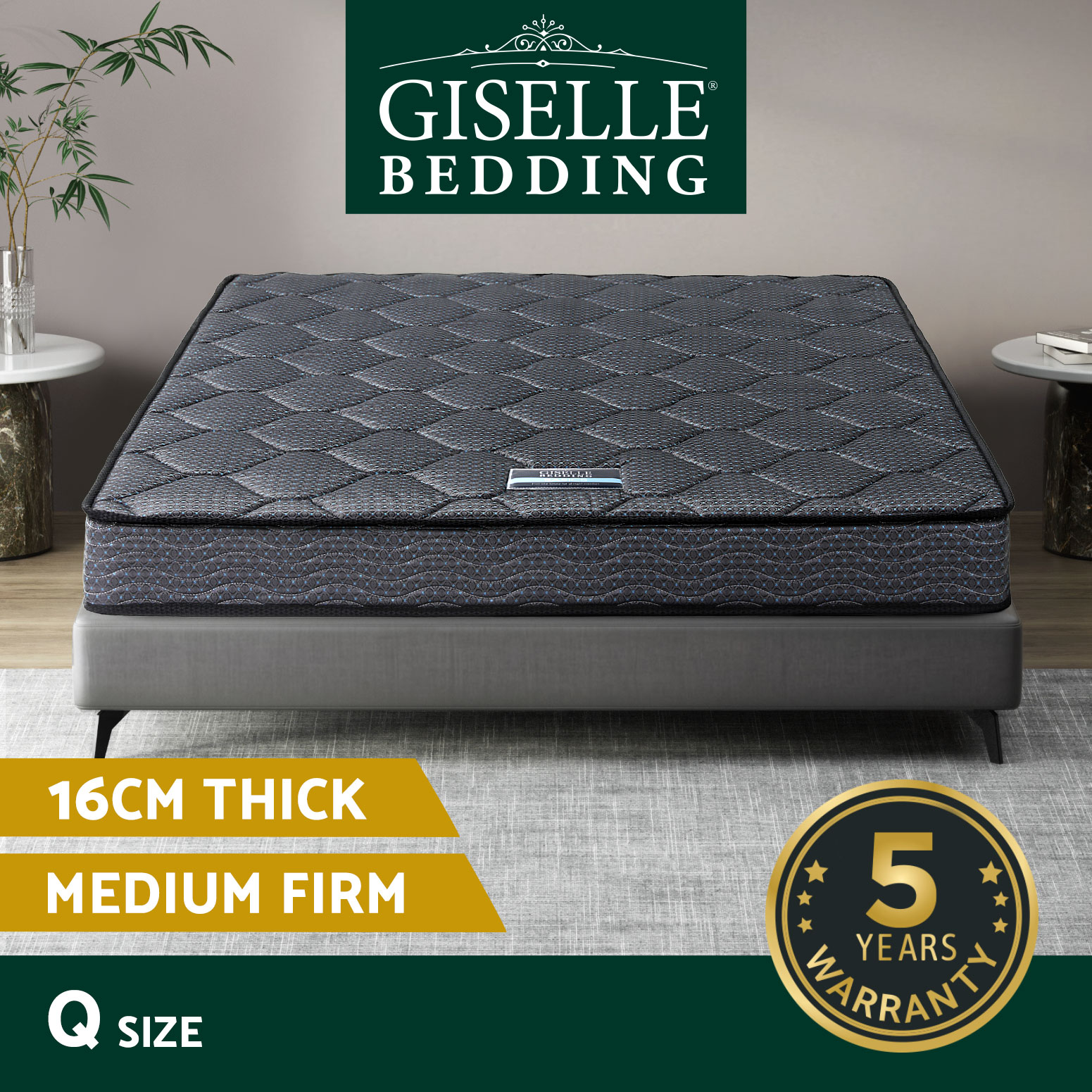 Giselle Mattress Queen Double King Single Bed Euro Top Pocket Spring Firm Foam - Picture 16 of 39
