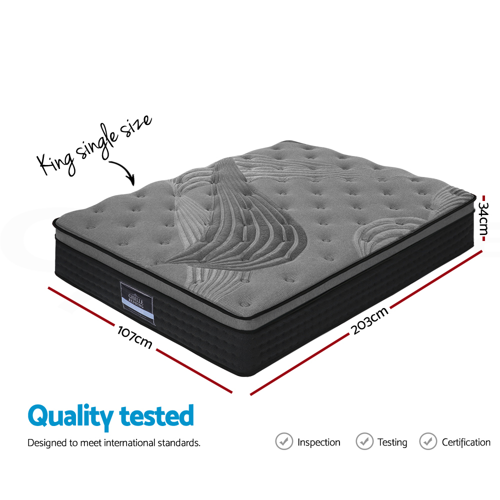 Giselle Mattress Queen Double King Single Bed Pocket Spring Foam Bamboo 34cm - Picture 17 of 21