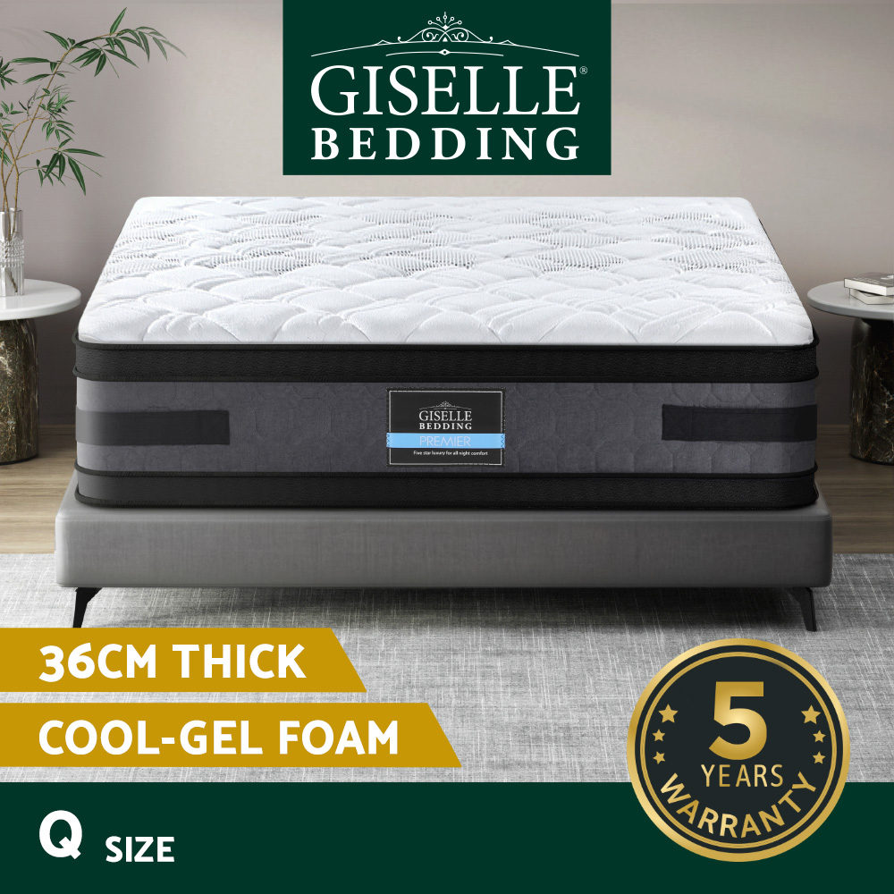 Giselle Mattress Queen Double King Single COOL-GEL Pocket Spring Firm Dual Side - Picture 24 of 31