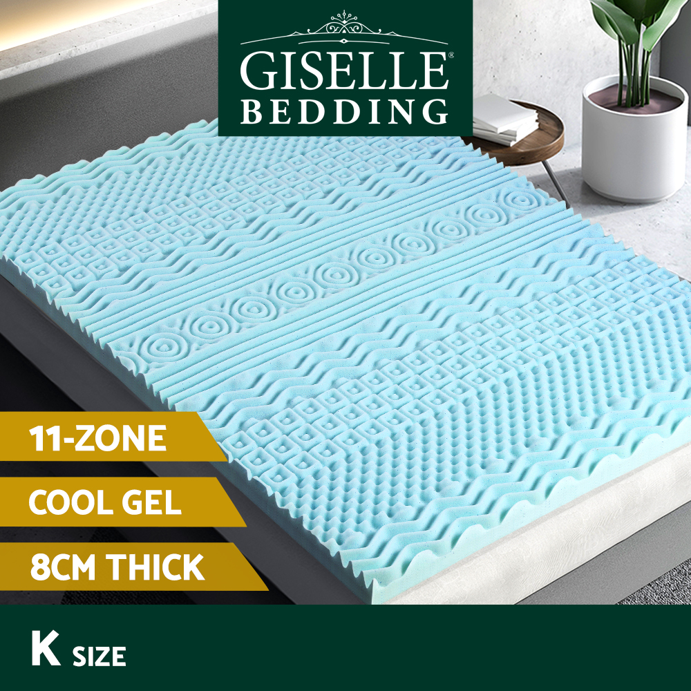 Giselle Memory Foam Topper Mattress Toppers Cool Gel Bamboo Cover 7-zone Pad Mat - Picture 51 of 90