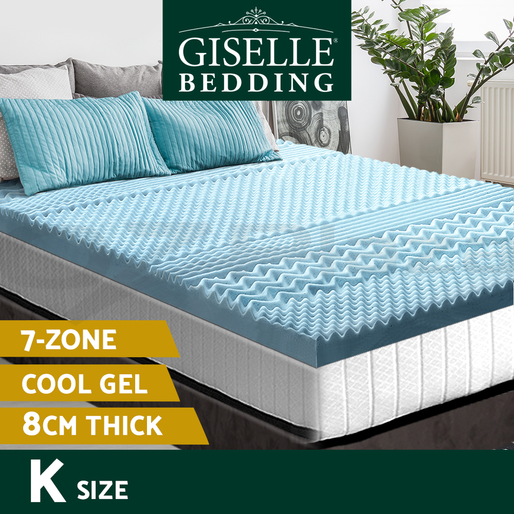 Giselle Bedding Memory Foam Mattress Topper 7-Zone 5/8cm Cool Gel Bamboo Cover - Picture 20 of 33