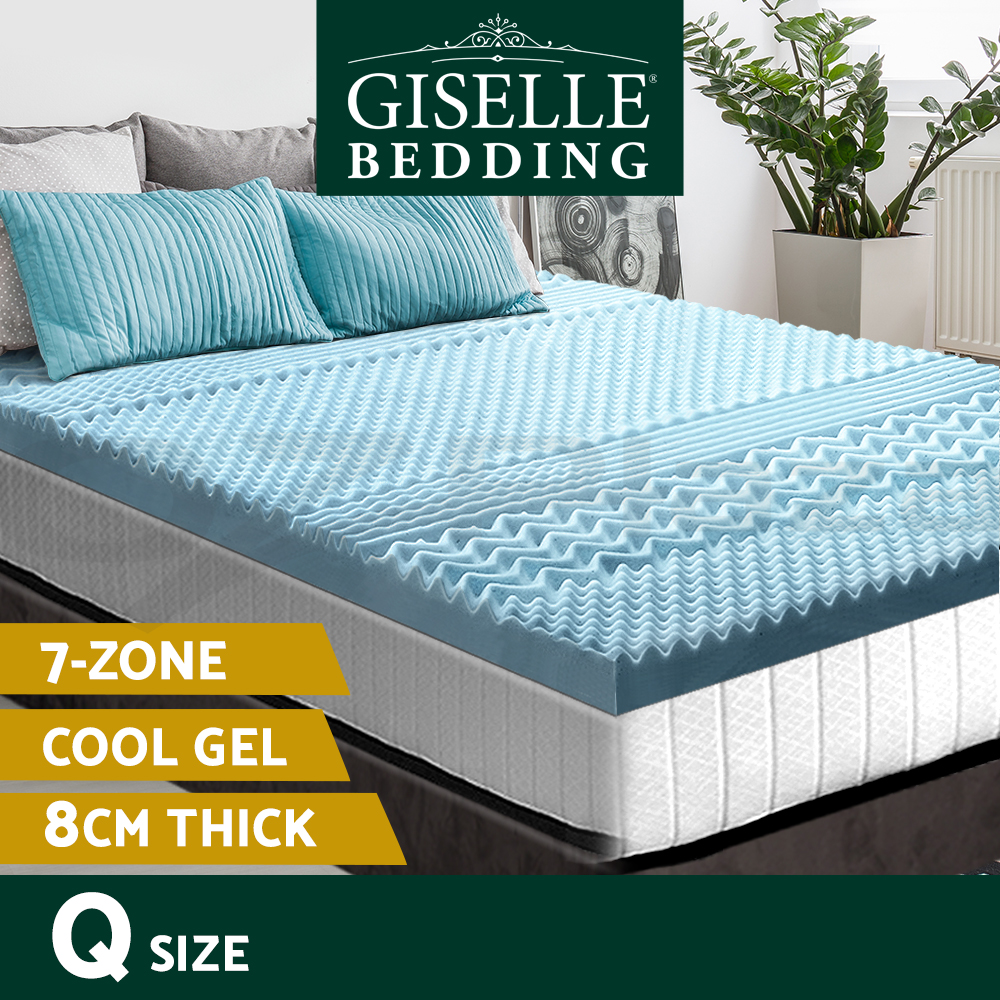 Giselle Bedding Memory Foam Mattress Topper 7-Zone 5/8cm Cool Gel Bamboo Cover - Picture 22 of 33