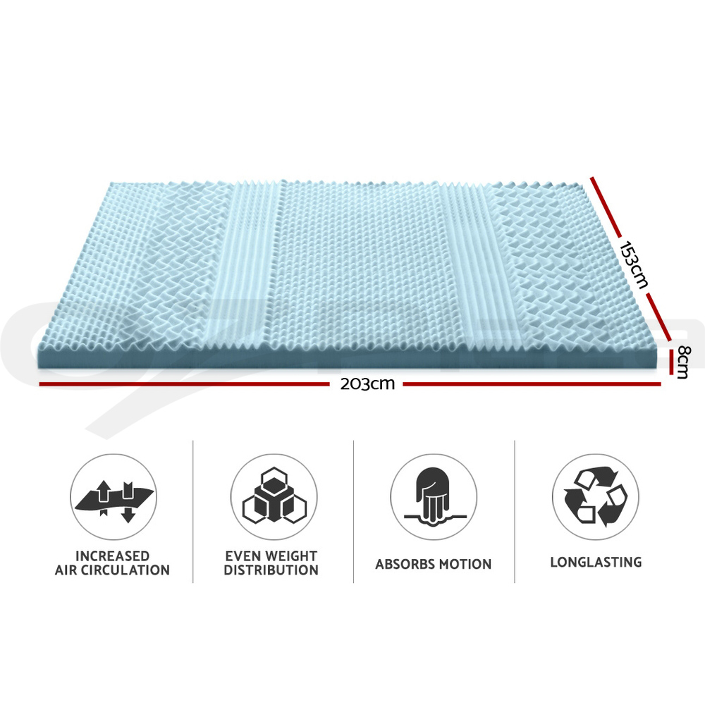 Giselle Bedding Memory Foam Mattress Topper 7-Zone 5/8cm Cool Gel Bamboo Cover - Picture 23 of 33