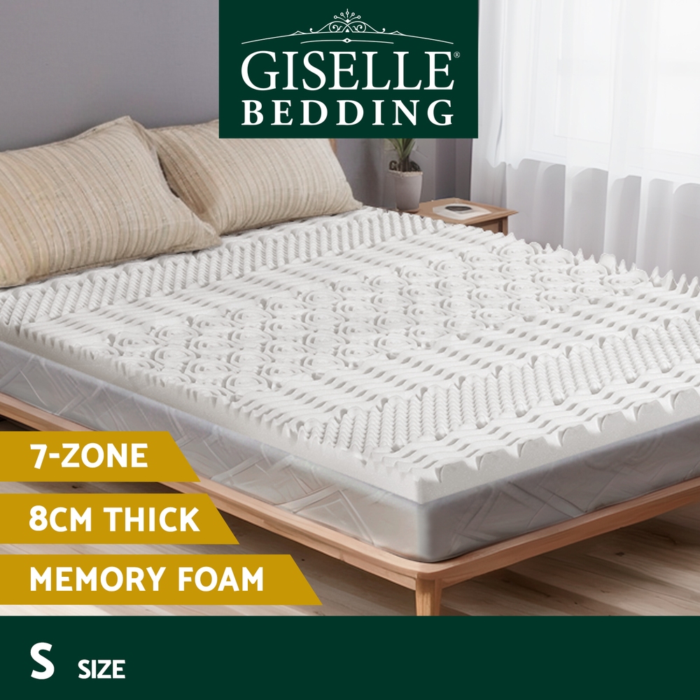 Giselle Bedding Memory Foam Mattress Topper 7-Zone 5/8cm Cool Gel Bamboo Cover - Picture 32 of 33