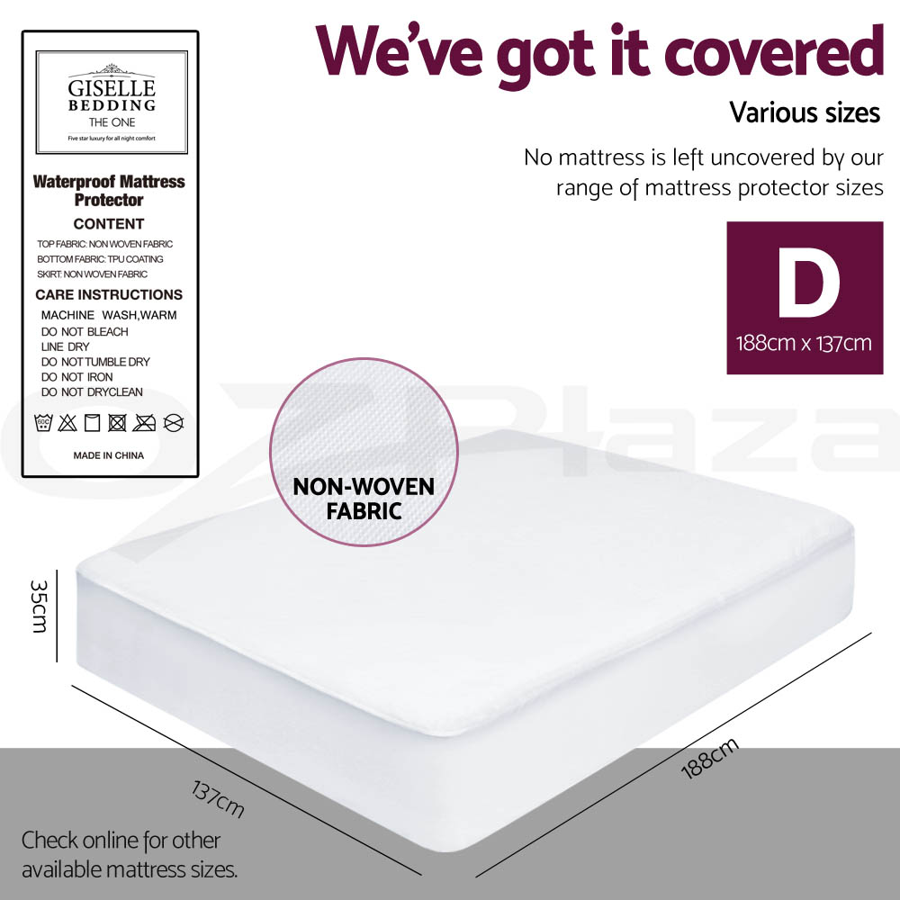 Giselle Memory Foam Mattress Topper COOL GEL 8CM BAMBOO Cover Protector eBay