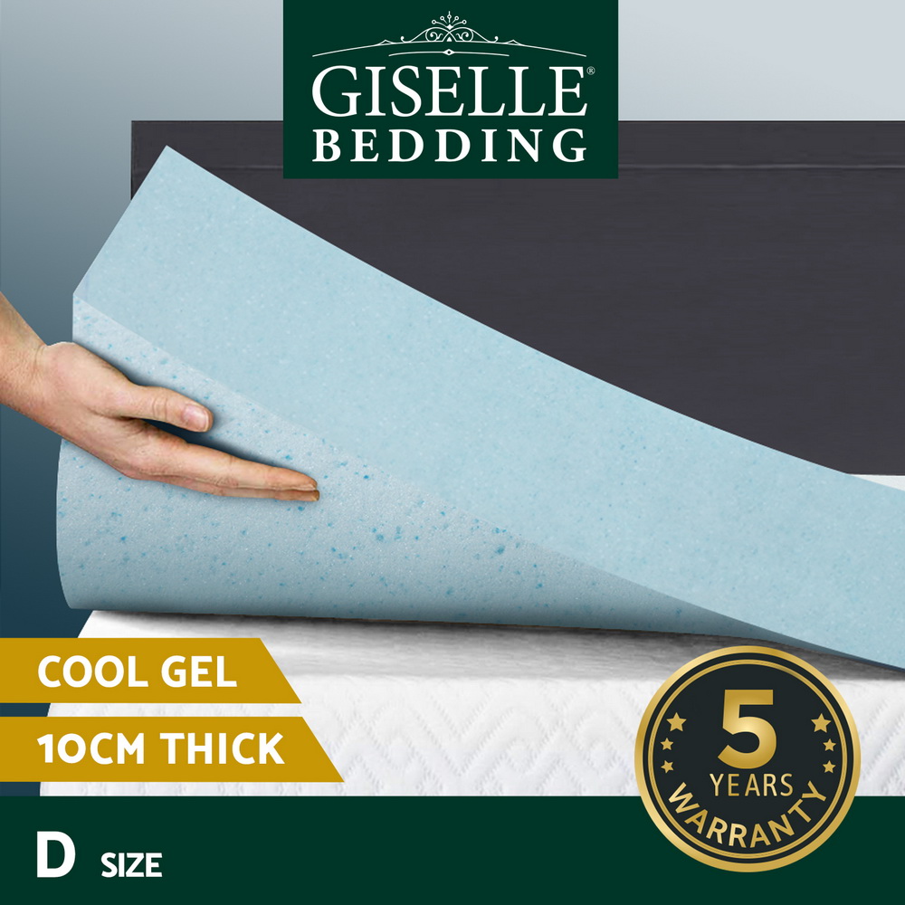 Giselle Memory Foam Topper Mattress Toppers Cool Gel Bamboo Cover 7-zone Pad Mat - Picture 12 of 90