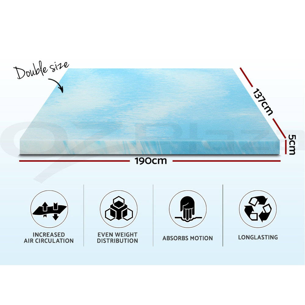 Giselle Memory Foam Topper Mattress Toppers Cool Gel Bamboo Cover 7-zone Pad Mat - Picture 42 of 90