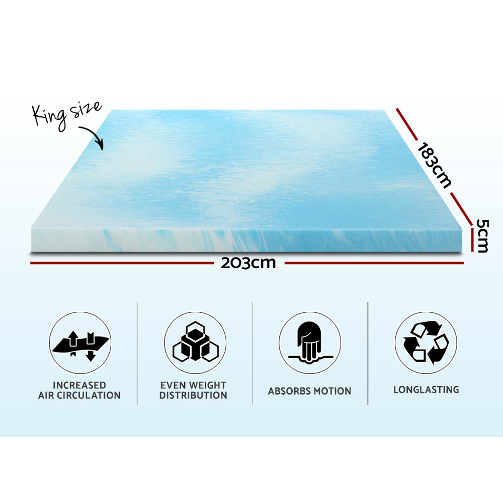 Giselle Memory Foam Topper Mattress Toppers Cool Gel Bamboo Cover 7-zone Pad Mat - Picture 44 of 90