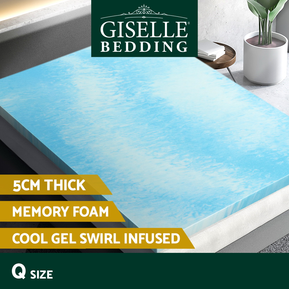 Giselle Memory Foam Topper Mattress Toppers Cool Gel Bamboo Cover 7-zone Pad Mat - Picture 45 of 90