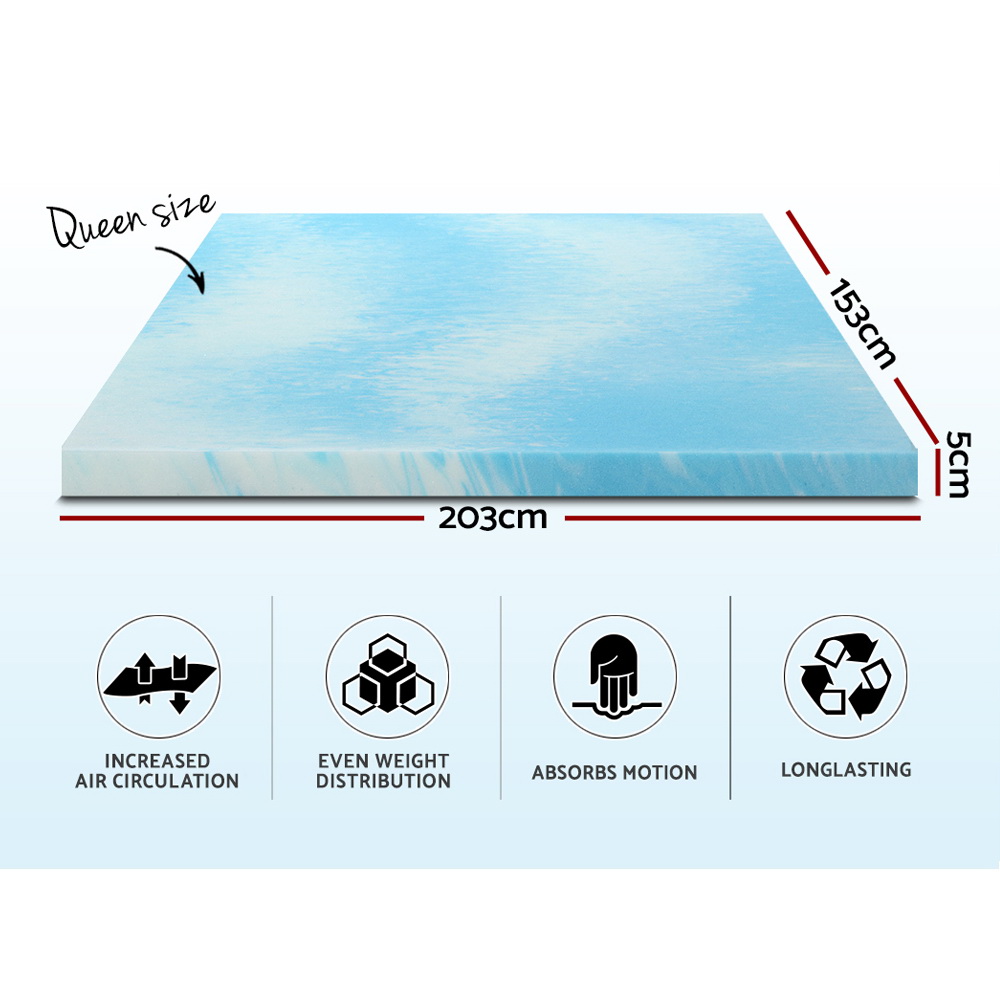 Giselle Memory Foam Topper Mattress Toppers Cool Gel Bamboo Cover 7-zone Pad Mat - Picture 46 of 90