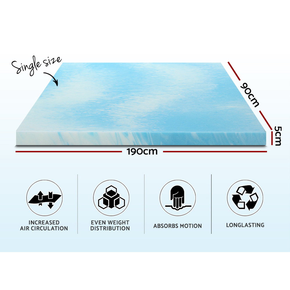 Giselle Memory Foam Topper Mattress Toppers Cool Gel Bamboo Cover 7-zone Pad Mat - Picture 48 of 90