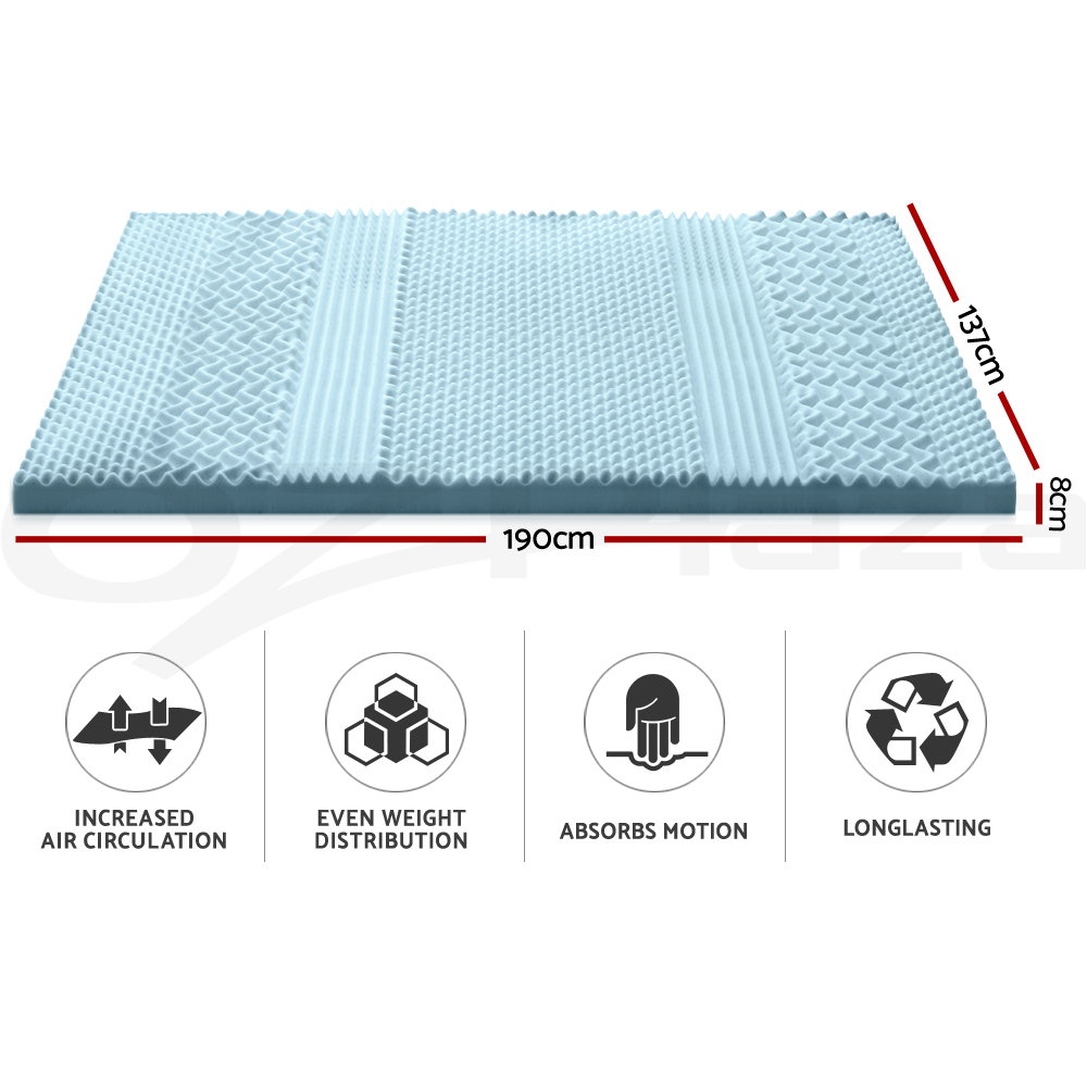 Giselle Memory Foam Topper Mattress Toppers Cool Gel Bamboo Cover 7-zone Pad Mat - Picture 58 of 90