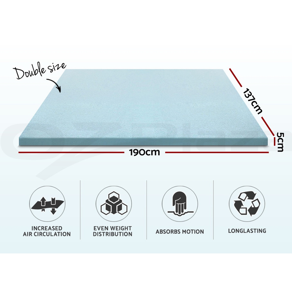 Giselle Memory Foam Topper Mattress Toppers Cool Gel Bamboo Cover 7-zone Pad Mat - Picture 34 of 90