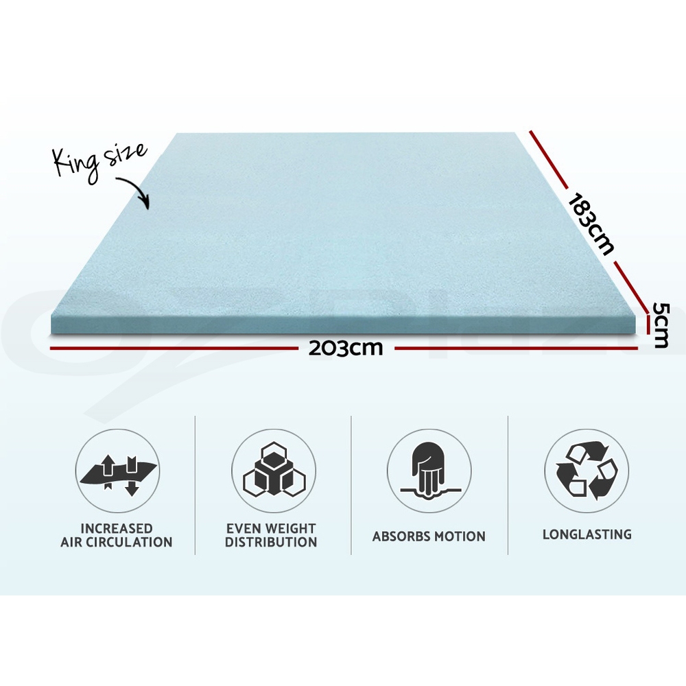 Giselle Memory Foam Topper Mattress Toppers Cool Gel Bamboo Cover 7-zone Pad Mat - Picture 36 of 90