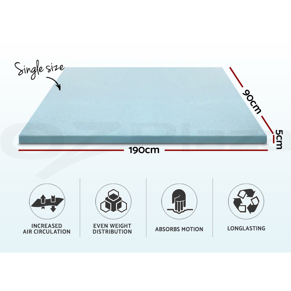 Giselle Memory Foam Topper Mattress Toppers Cool Gel Bamboo Cover 7-zone Pad Mat - Picture 40 of 90