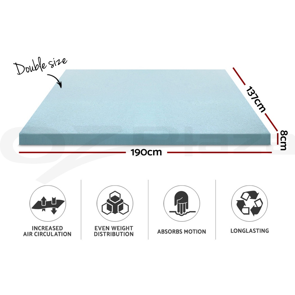 Giselle Memory Foam Topper Mattress Toppers Cool Gel Bamboo Cover 7-zone Pad Mat - Picture 68 of 90
