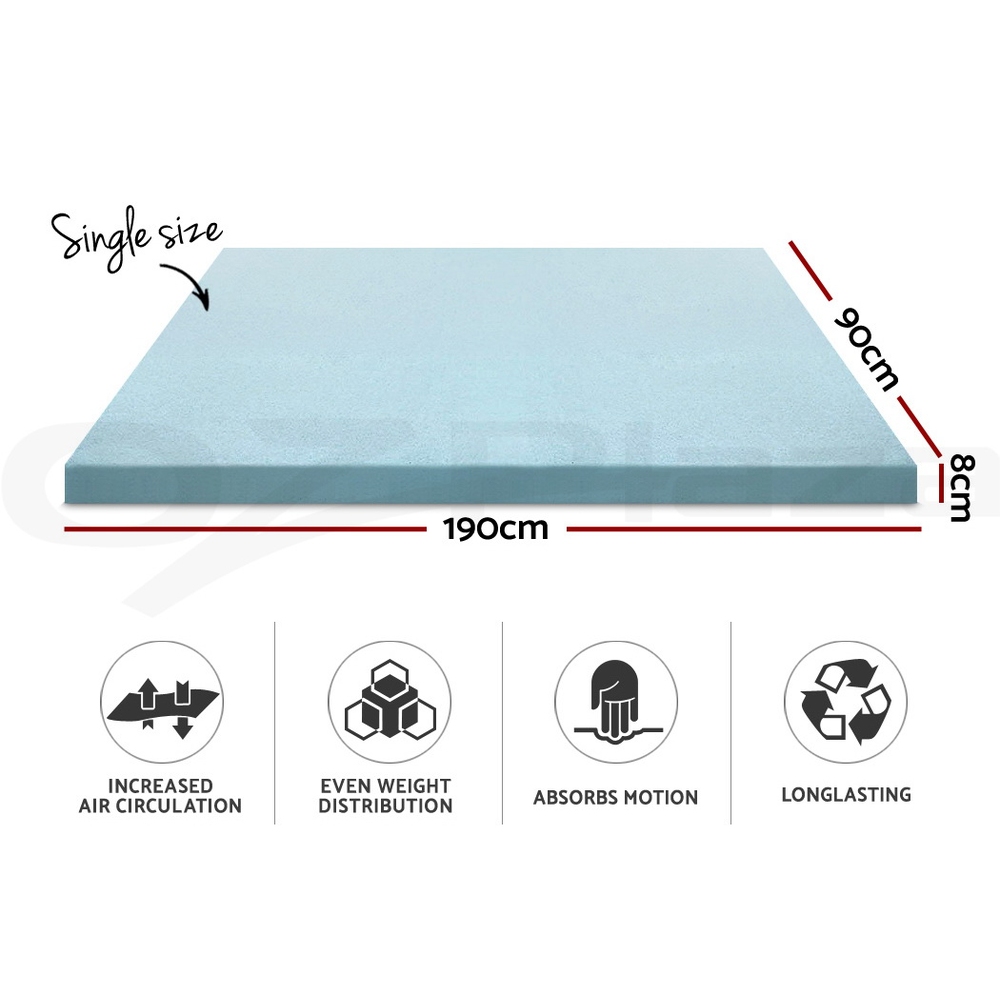Giselle Memory Foam Topper Mattress Toppers Cool Gel Bamboo Cover 7-zone Pad Mat - Picture 74 of 90