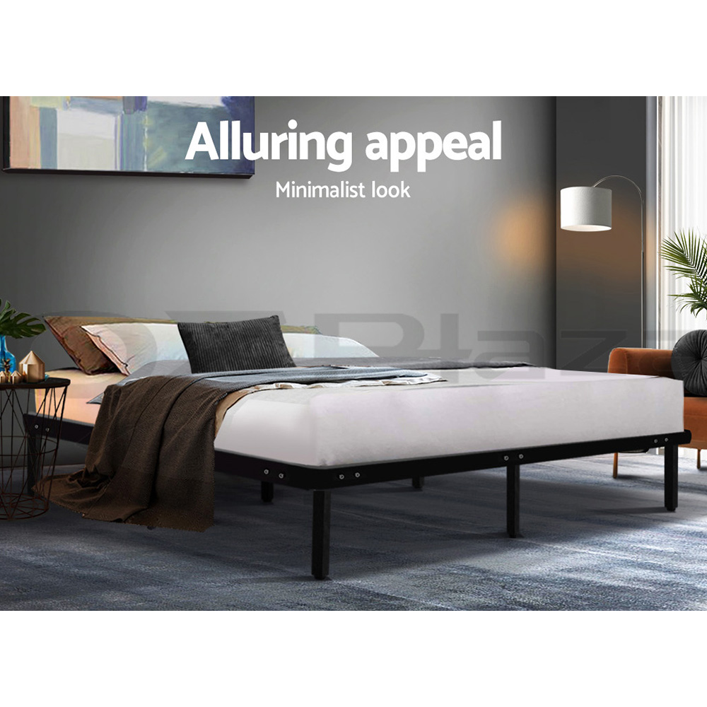 Artiss Metal Bed Frame Queen Double King Single Size Base Platform Bedroom Bed - Picture 34 of 40