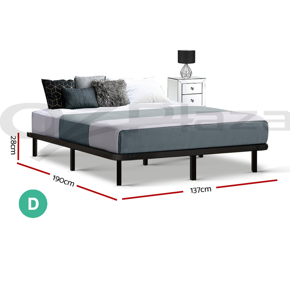 Artiss Metal Bed Frame Queen Double King Single Size Base Platform Bedroom Bed - Picture 36 of 40