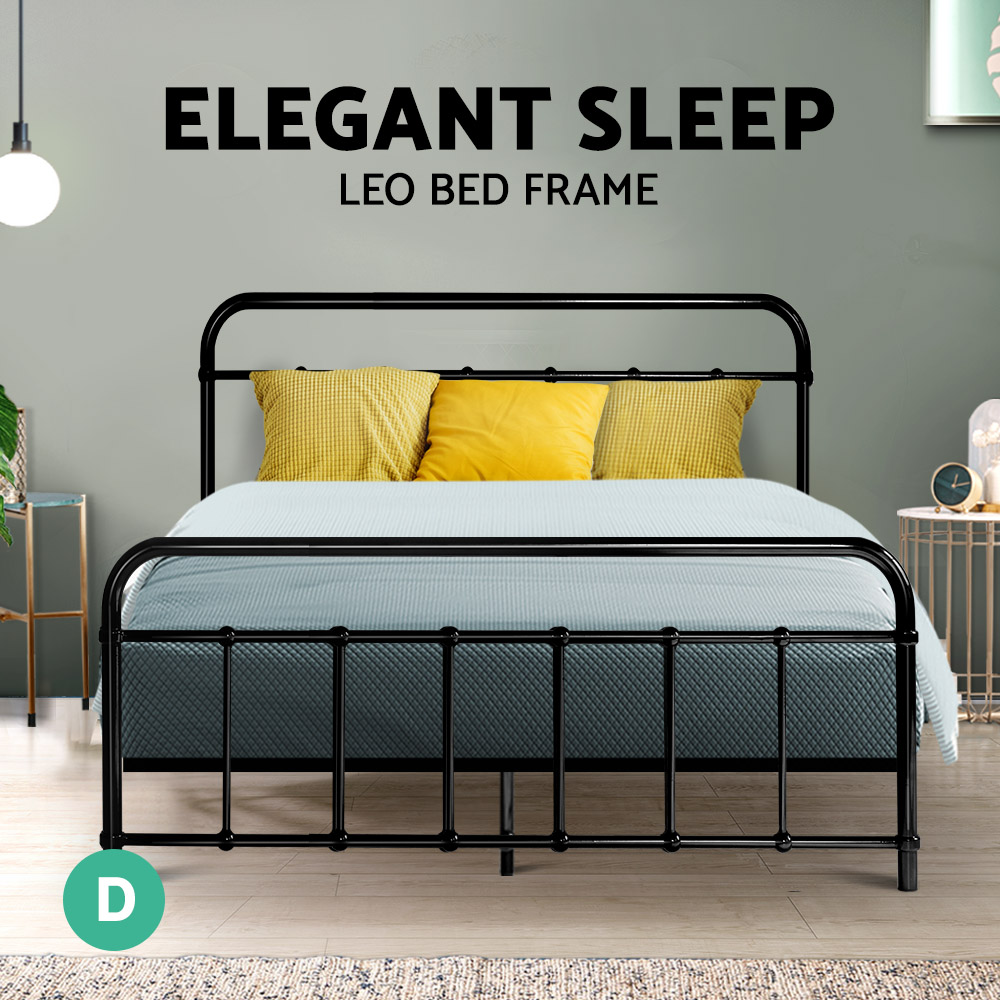 Artiss Metal Bed Frame Queen Double King Single Size Base Platform Bedroom Bed - Picture 12 of 40