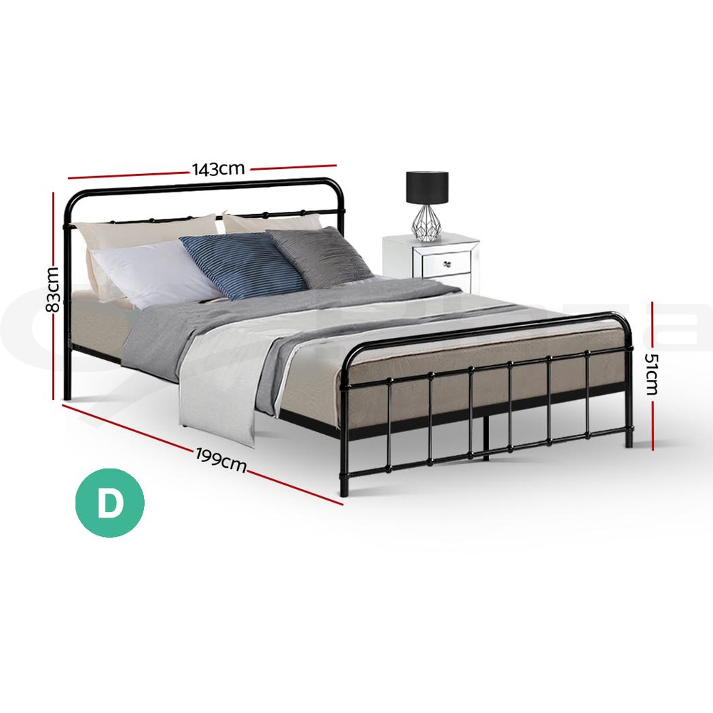 Artiss Metal Bed Frame Queen Double King Single Size Base Platform Bedroom Bed - Picture 13 of 40