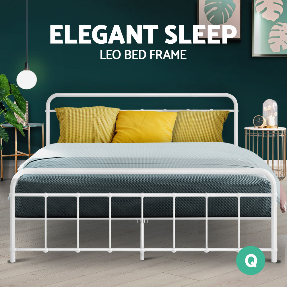 Artiss Metal Bed Frame Queen Double King Single Size Base Platform Bedroom Bed - Picture 18 of 40