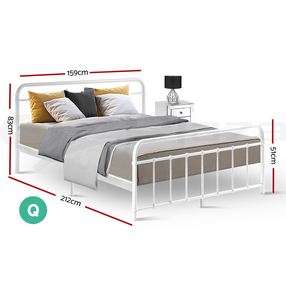 Artiss Metal Bed Frame Queen Double King Single Size Base Platform Bedroom Bed - Picture 19 of 40