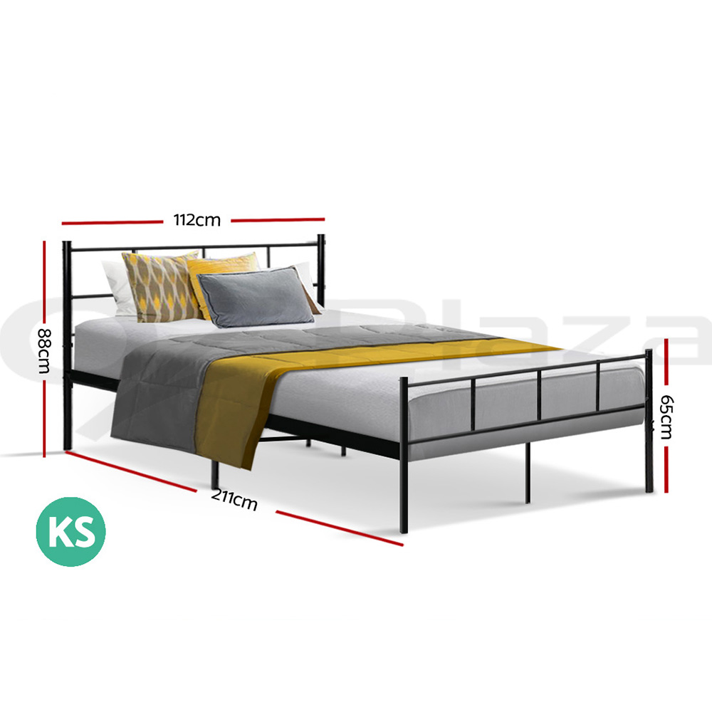 Artiss Metal Bed Frame Queen Double King Single Size Base Platform Bedroom Bed - Picture 25 of 40