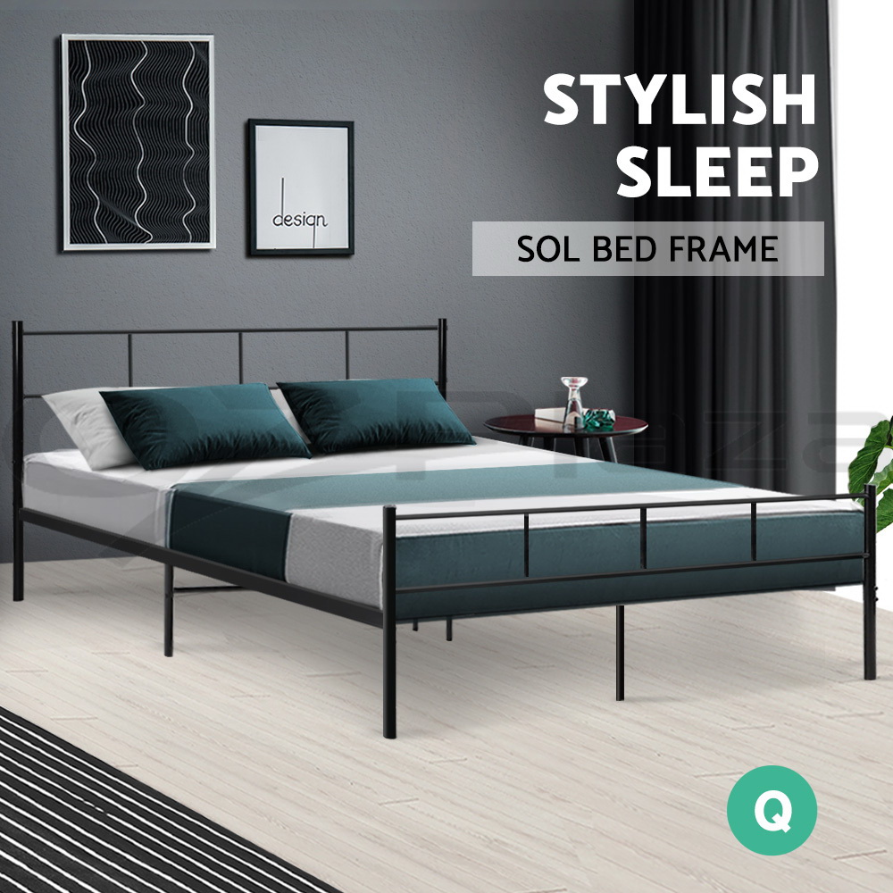 Artiss Metal Bed Frame Queen Double King Single Size Base Platform Bedroom Bed - Picture 29 of 40