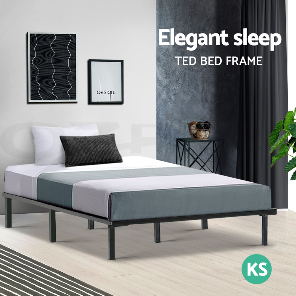 Artiss Metal Bed Frame Queen Double King Single Size Base Platform Bedroom Bed - Picture 37 of 40
