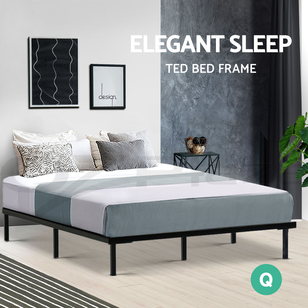 Artiss Metal Bed Frame Queen Double King Single Size Base Platform Bedroom Bed - Picture 39 of 40