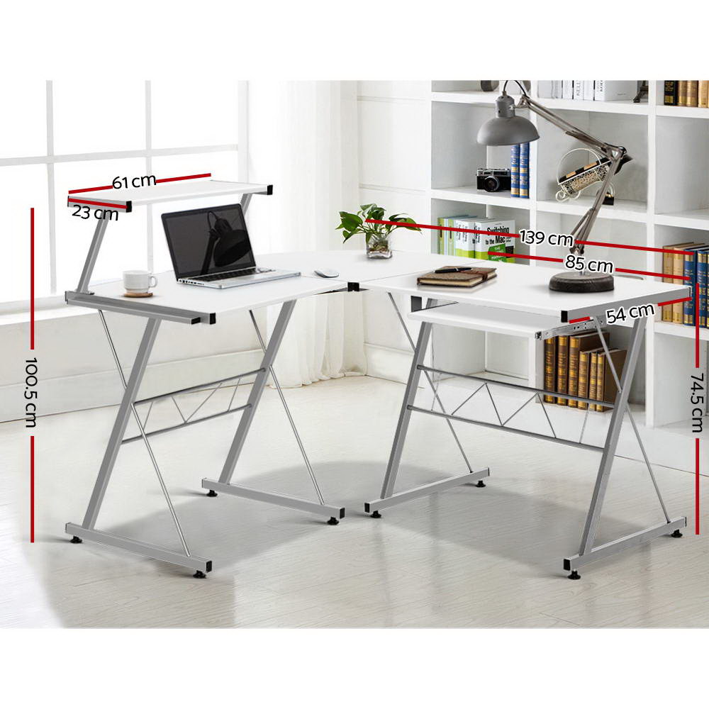 Artiss Corner Computer Desk Home Office Desks Study PC Laptop Table